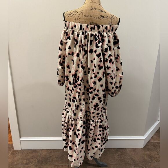 Ulla Popken dress off the shoulder animal print sz 16/18 - Picture 7 of 13